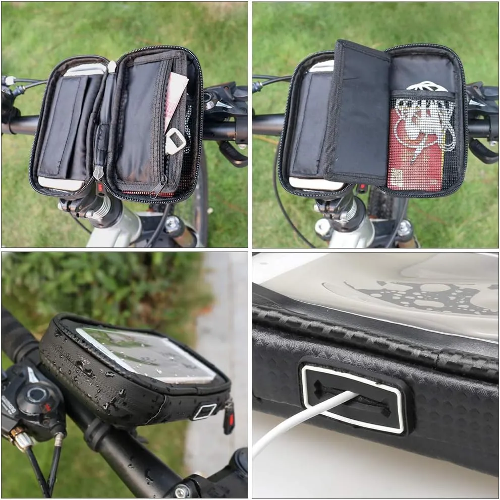 ROTTO Bike Phone Mount Bicycle Cell Phone Holder Handlebar Bag Anti-shake Waterproof with 360° Rotation Three Sizes