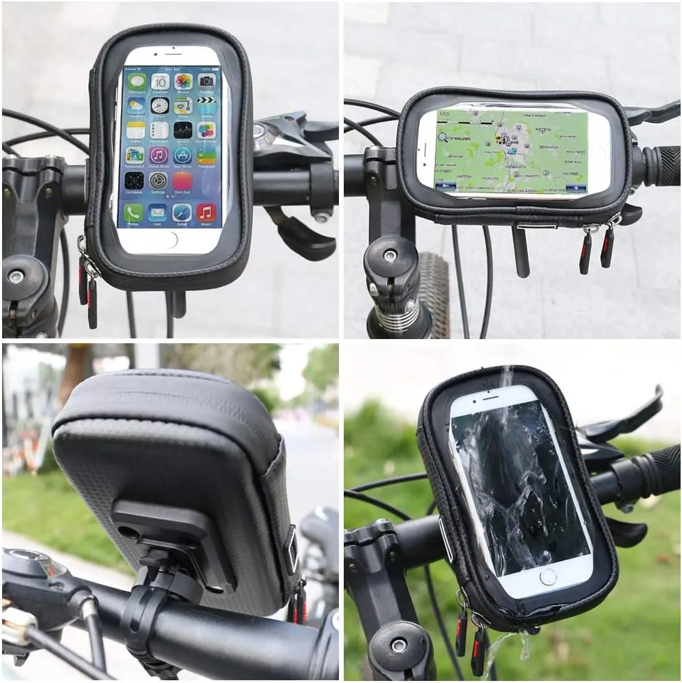ROTTO Bike Phone Mount Bicycle Cell Phone Holder Handlebar Bag Anti-shake Waterproof with 360° Rotation Three Sizes
