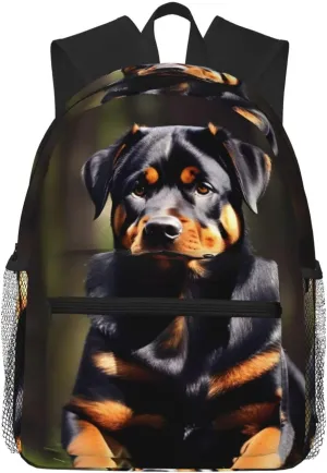 rottweiler wallpaper print Lightweight duffel bag, travel hiking daypack, comfortable backpack, sports bag, Black