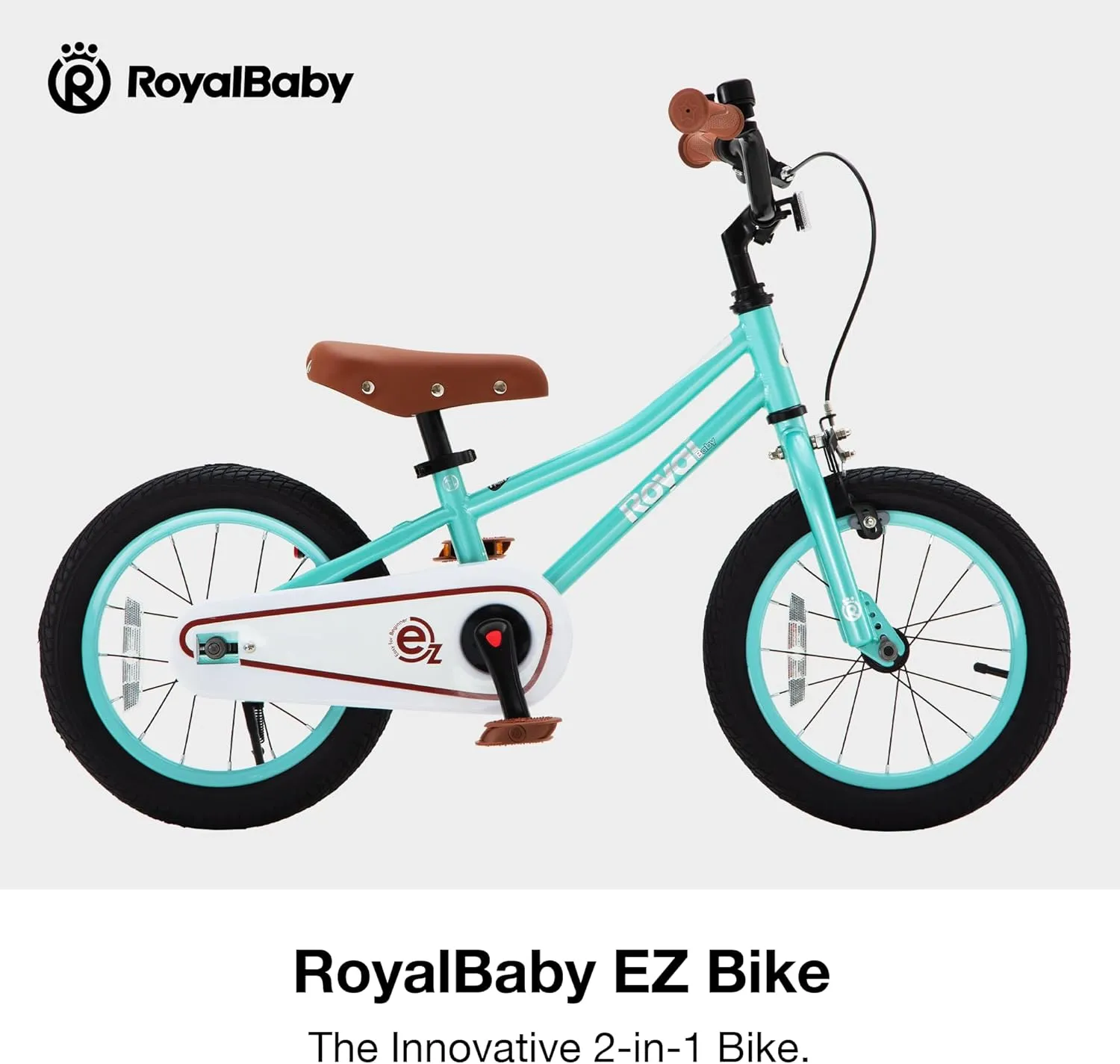 RoyalBaby Kids Bike, Terra EZ Balance to Pedal Convertable Bicycle, 14 16 18 Inch Easy Learn Balancing to Biking Boys Girls Ages 3-9 Years Beginners