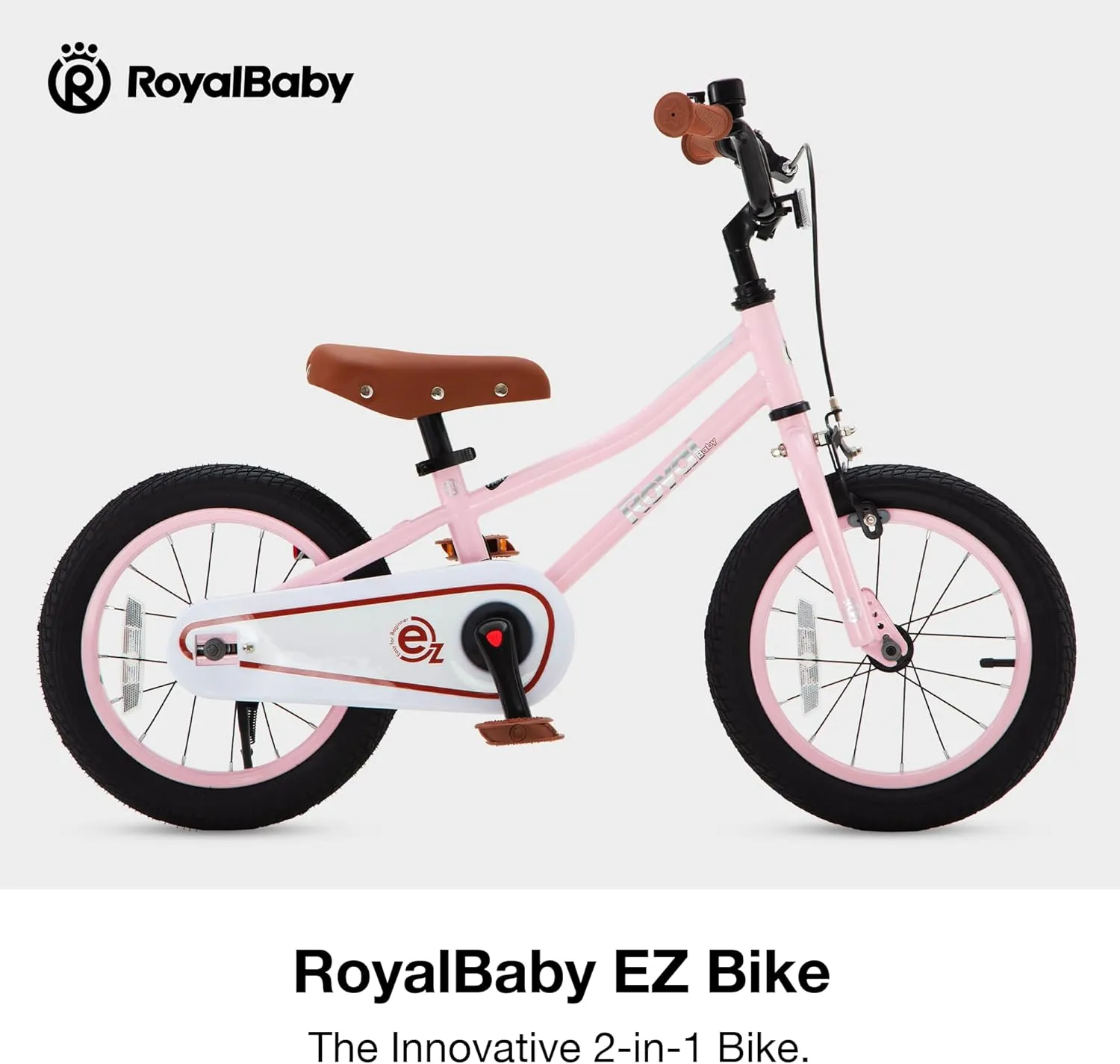 RoyalBaby Kids Bike, Terra EZ Balance to Pedal Convertable Bicycle, 14 16 18 Inch Easy Learn Balancing to Biking Boys Girls Ages 3-9 Years Beginners