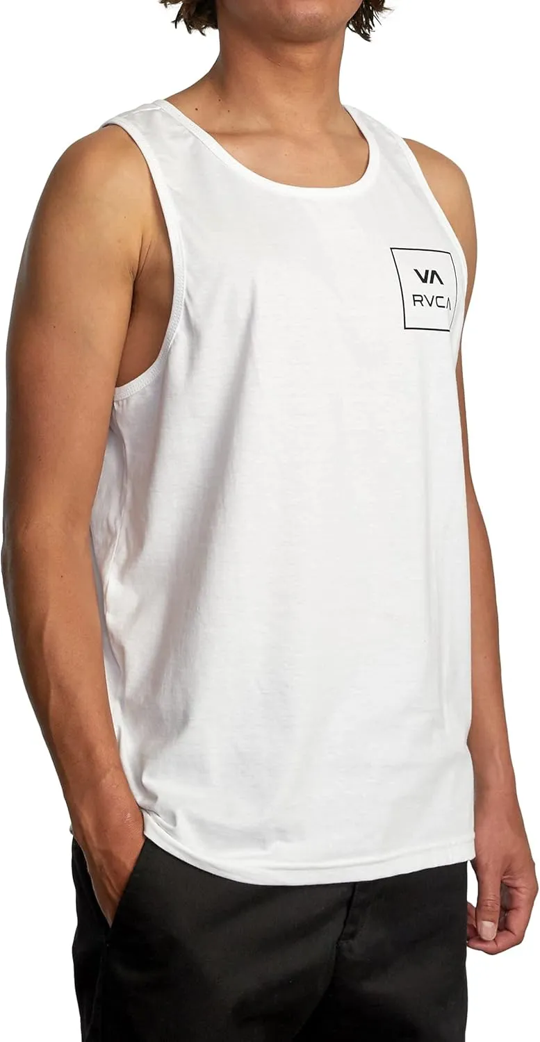 RVCA Men's Graphic Sleeveless Tank Top, 100% Cotton Shirt for a Comfortable Fit, Features Tagless Back Label