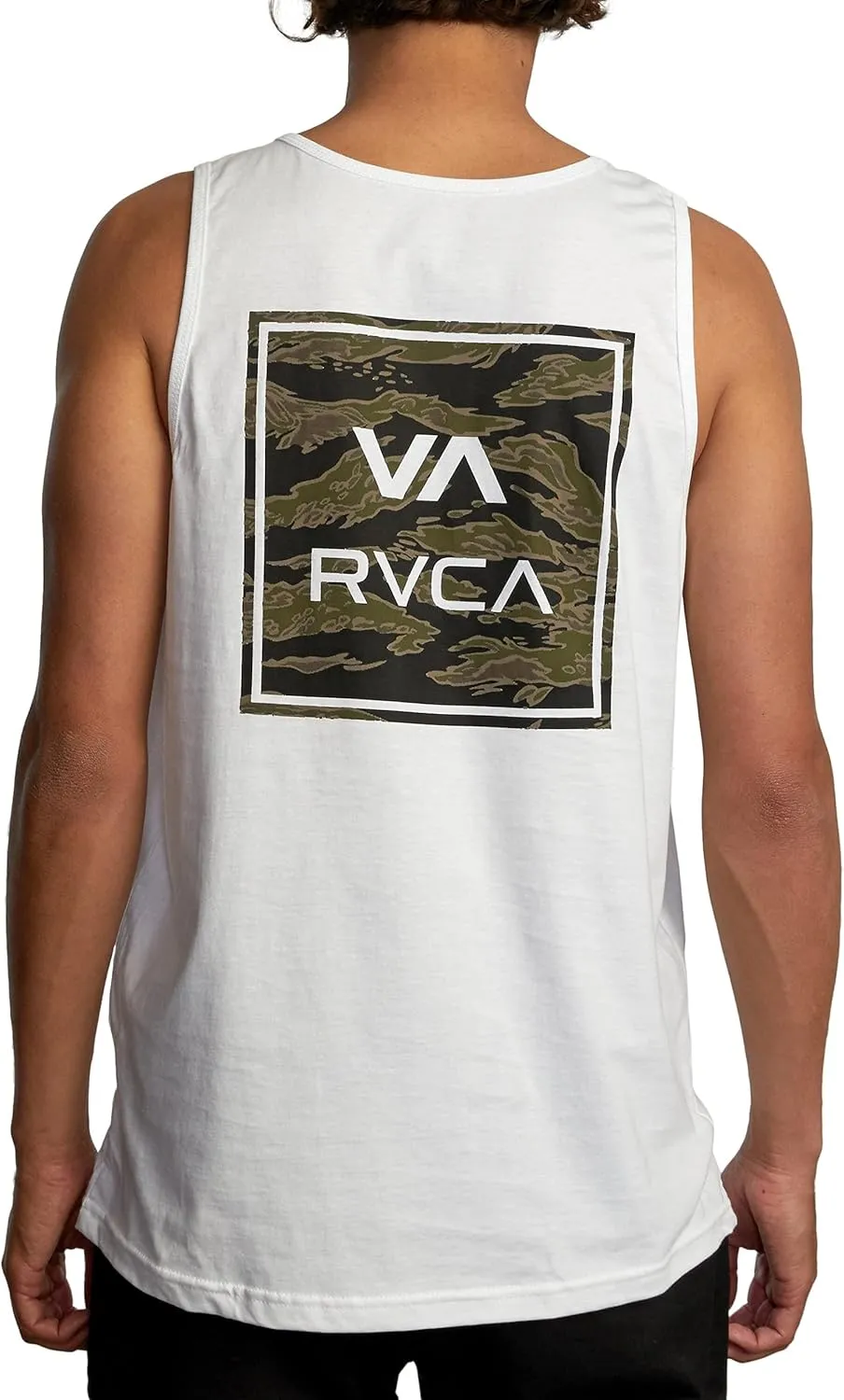 RVCA Men's Graphic Sleeveless Tank Top, 100% Cotton Shirt for a Comfortable Fit, Features Tagless Back Label