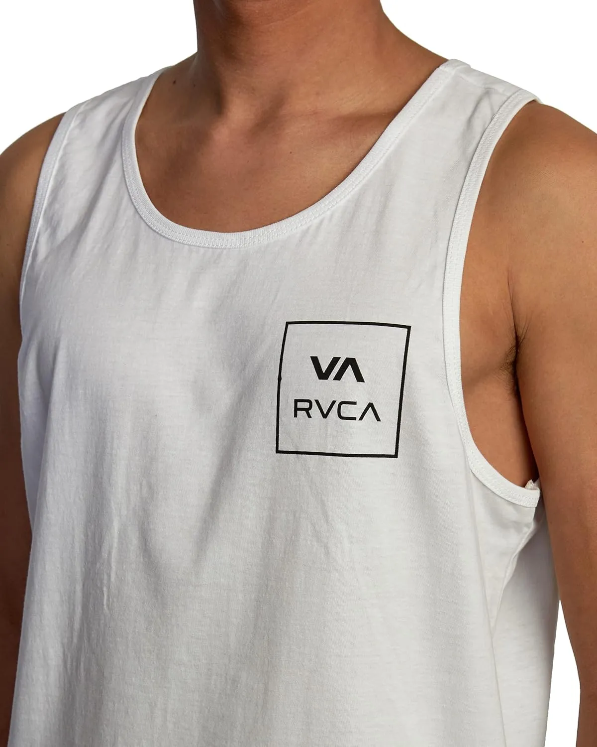 RVCA Men's Graphic Sleeveless Tank Top, 100% Cotton Shirt for a Comfortable Fit, Features Tagless Back Label
