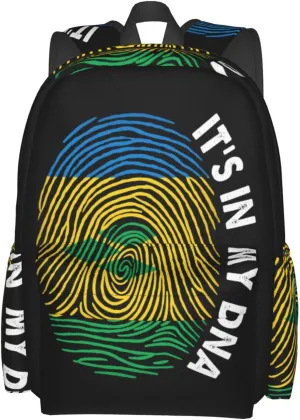 Saint Vincent Grenadines Flag Fingers Print Casual Backpack Large Capacity Travel Backpacks Laptop Daypack Commuter Rucksack Adjustable Strap Sports Bags for Hiking Biking