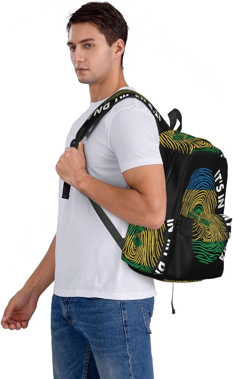 Saint Vincent Grenadines Flag Fingers Print Casual Backpack Large Capacity Travel Backpacks Laptop Daypack Commuter Rucksack Adjustable Strap Sports Bags for Hiking Biking