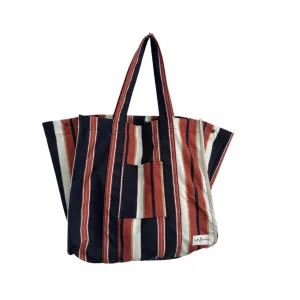 Salty Shadows Oversized Beach Bag - Brown Stripe
