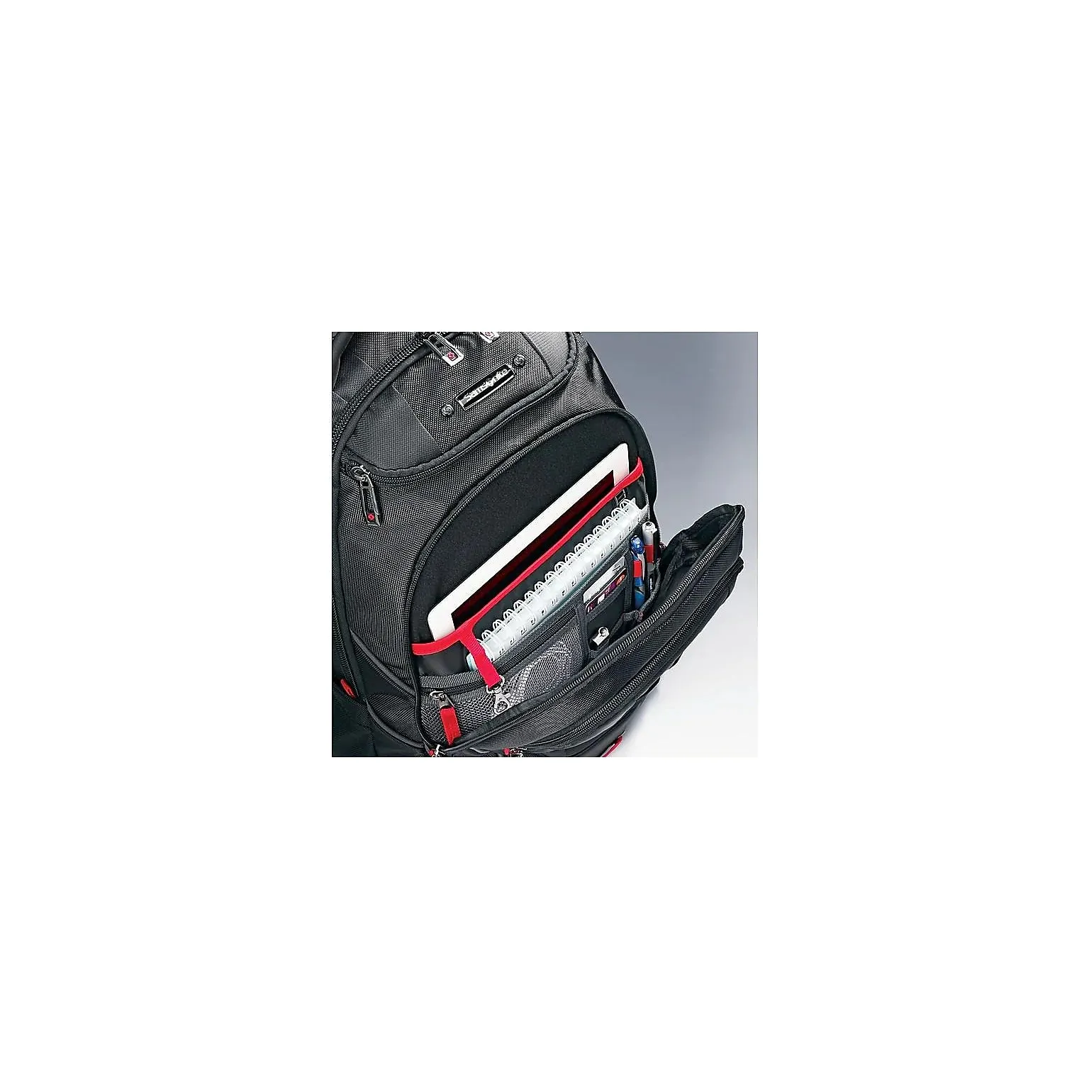 Samsonite Tectonic Perfect Fit Laptop Backpack, Black/Red (515311073)