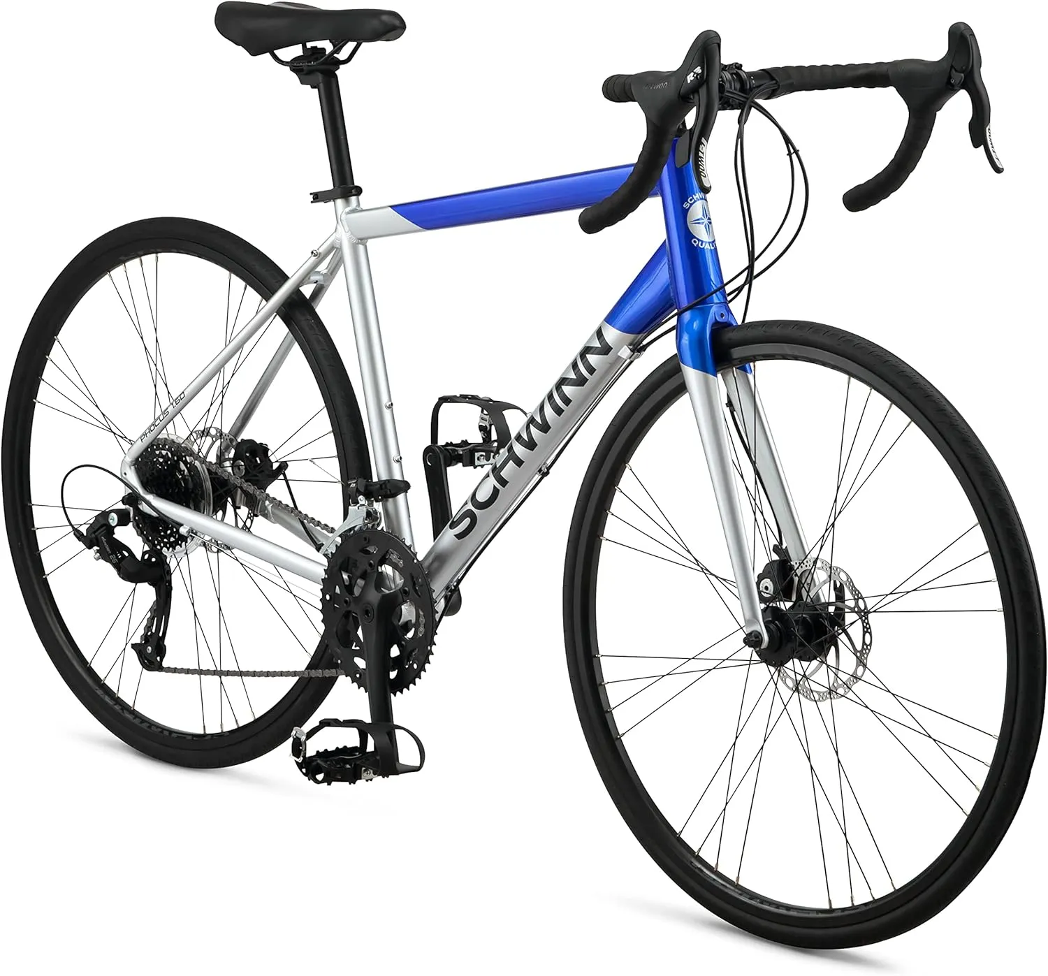 Schwinn Phocus 1.6 Disc Road Bike, 700c Bike for Men and Women, 16-Speed Road Bicycle, Lightweight Aluminum Frame, Alloy Carbon Fork, Disc Brakes, Aerodynamic Riding Position, Bikes for Adults