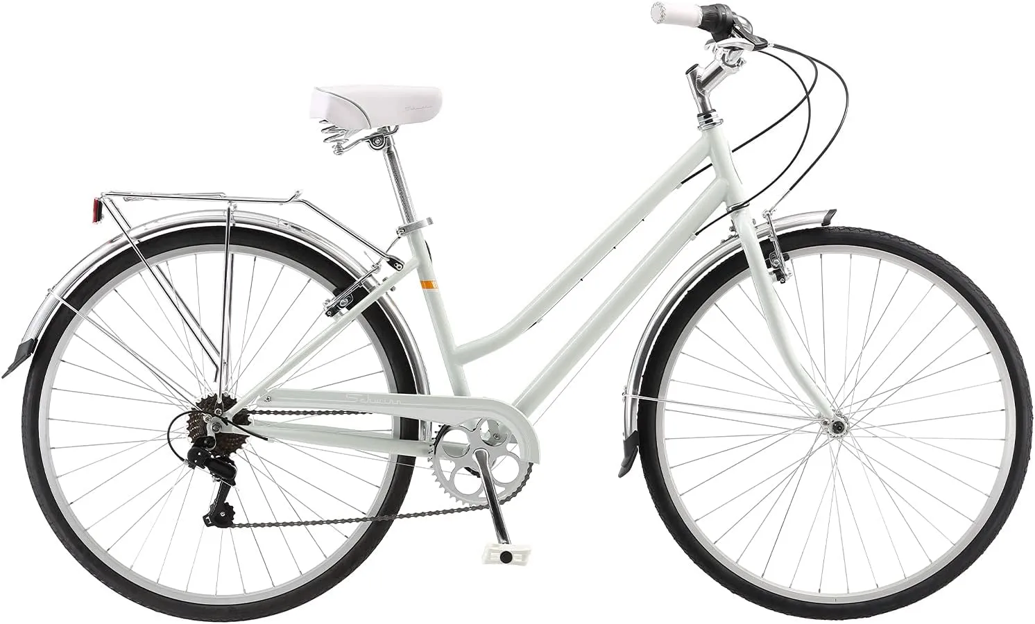 Schwinn Wayfarer Hybrid Bike, 700c Mens and Womens Bike, 7-Speed Hybrid Bicycle, Retro Steel Frame, Front and Rear Linear Pull Brakes, Fenders, Cargo Space, Adult Bicycle