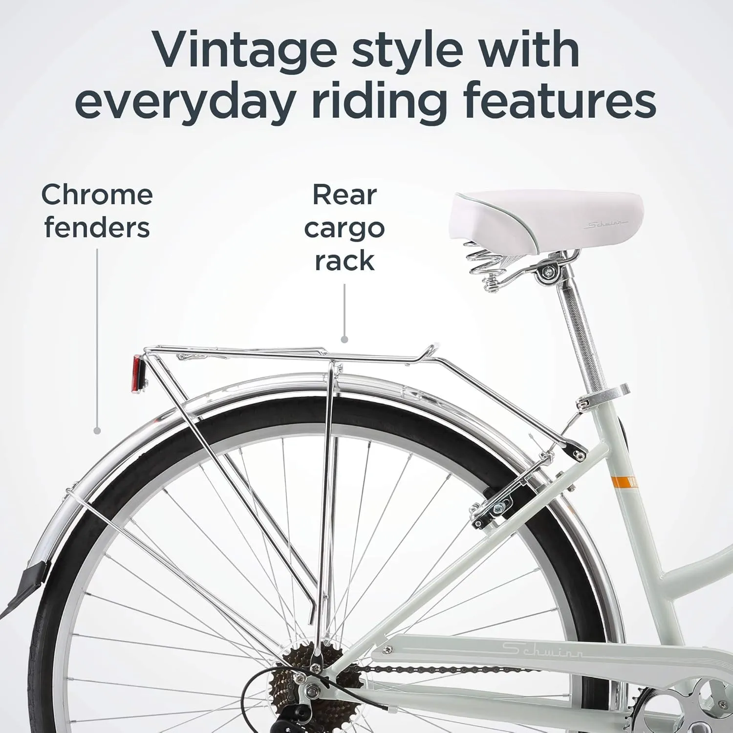 Schwinn Wayfarer Hybrid Bike, 700c Mens and Womens Bike, 7-Speed Hybrid Bicycle, Retro Steel Frame, Front and Rear Linear Pull Brakes, Fenders, Cargo Space, Adult Bicycle