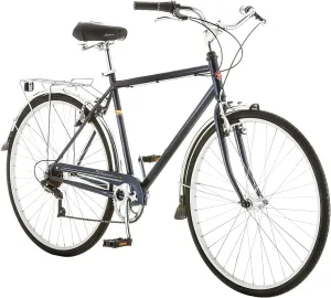 Schwinn Wayfarer Hybrid Bike, 700c Mens and Womens Bike, 7-Speed Hybrid Bicycle, Retro Steel Frame, Front and Rear Linear Pull Brakes, Fenders, Cargo Space, Adult Bicycle