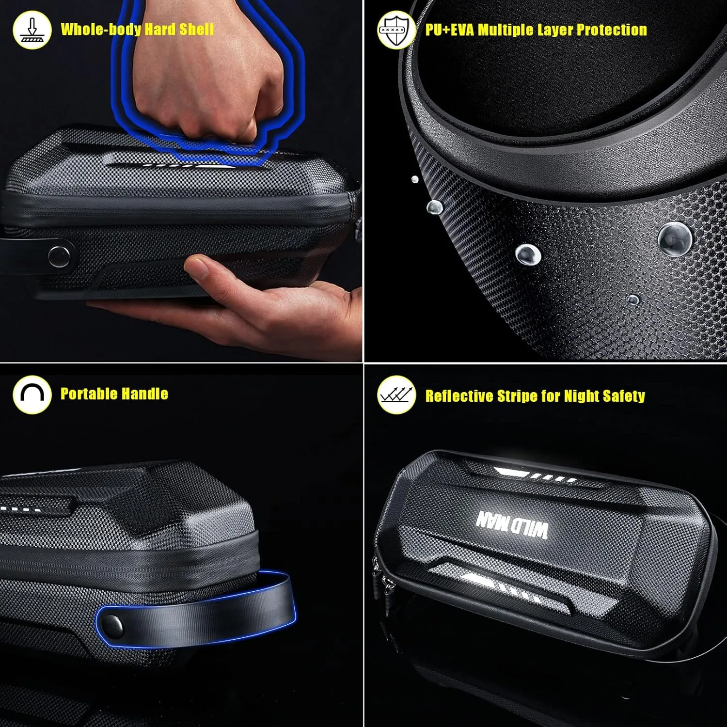 Scooter Storage Bag, Quick Release 2L Capacity Scooter Handlebar Bag for Carrying Charger Tools Repair Tools with Waterproof Hardshell, Compatible with Scooters, Bikes, Segway Ninebot and NIU