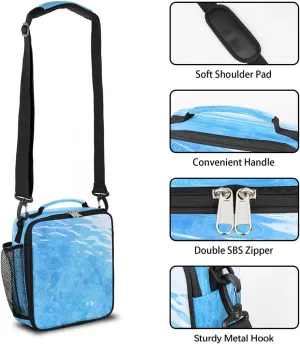 Sea Seawater Blue Lunch Bag for Women/Men, Insulated Lunch Box with Adjustable Shoulder Strap, Zipper Lunch Tote Bag for Work Picnic Camping