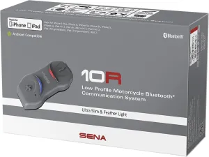 Sena 10R Low Profile Motorcycle Bluetooth Communication System w/o Handlebar Remote (Discontinued)