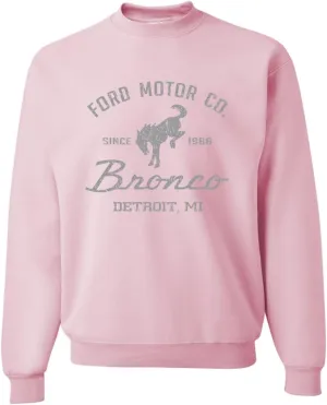 Shark & Hammer Ford Motor Co Detroit Michigan, Classic Bronco 1966 Cars and Trucks Crewneck Sweatshirt