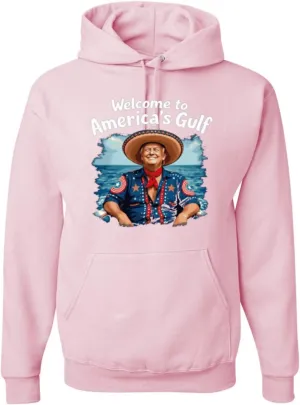Shark & Hammer Welcome to America's Gulf Funny USA President Mexico Political Adult Hoodie Sweatshirt