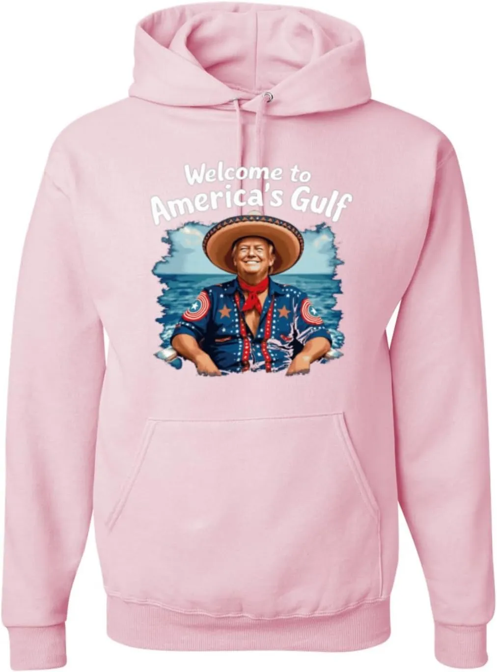 Shark & Hammer Welcome to America's Gulf Funny USA President Mexico Political Adult Hoodie Sweatshirt