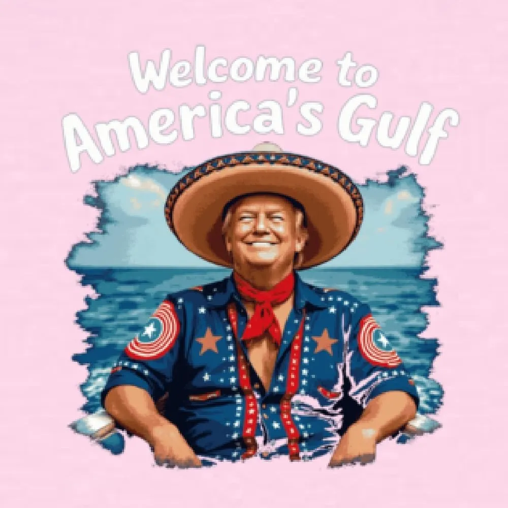 Shark & Hammer Welcome to America's Gulf Funny USA President Mexico Political Adult Hoodie Sweatshirt