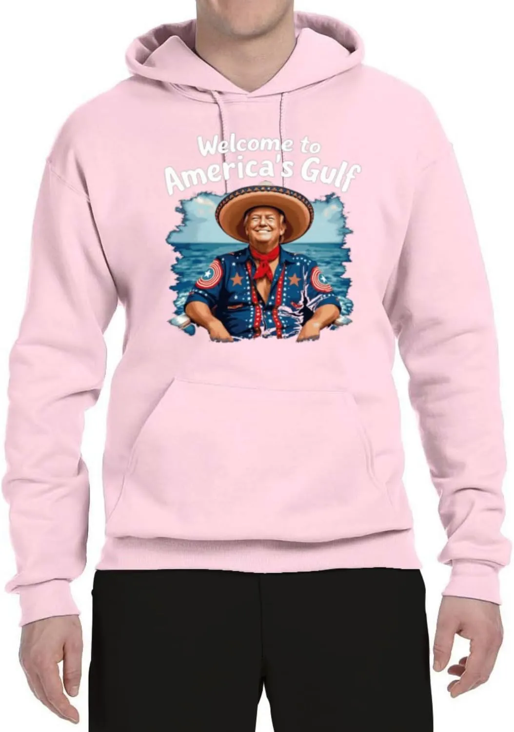 Shark & Hammer Welcome to America's Gulf Funny USA President Mexico Political Adult Hoodie Sweatshirt