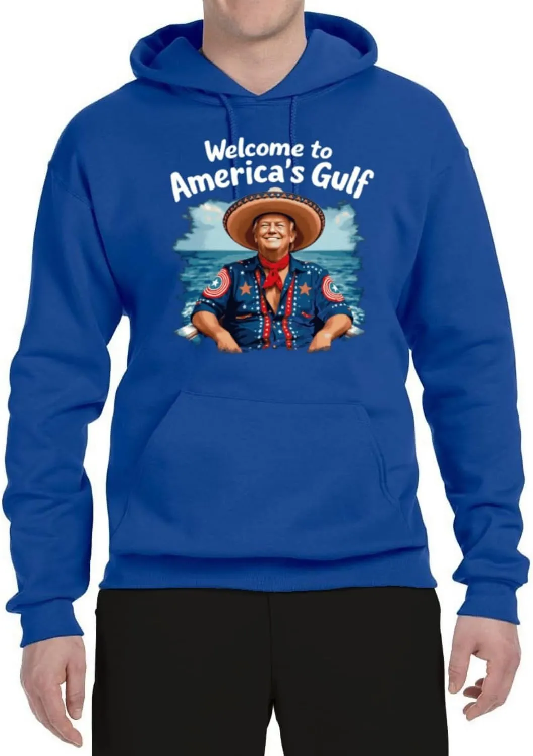 Shark & Hammer Welcome to America's Gulf Funny USA President Mexico Political Adult Hoodie Sweatshirt
