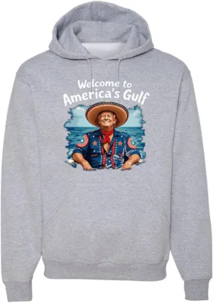 Shark & Hammer Welcome to America's Gulf Funny USA President Mexico Political Adult Hoodie Sweatshirt