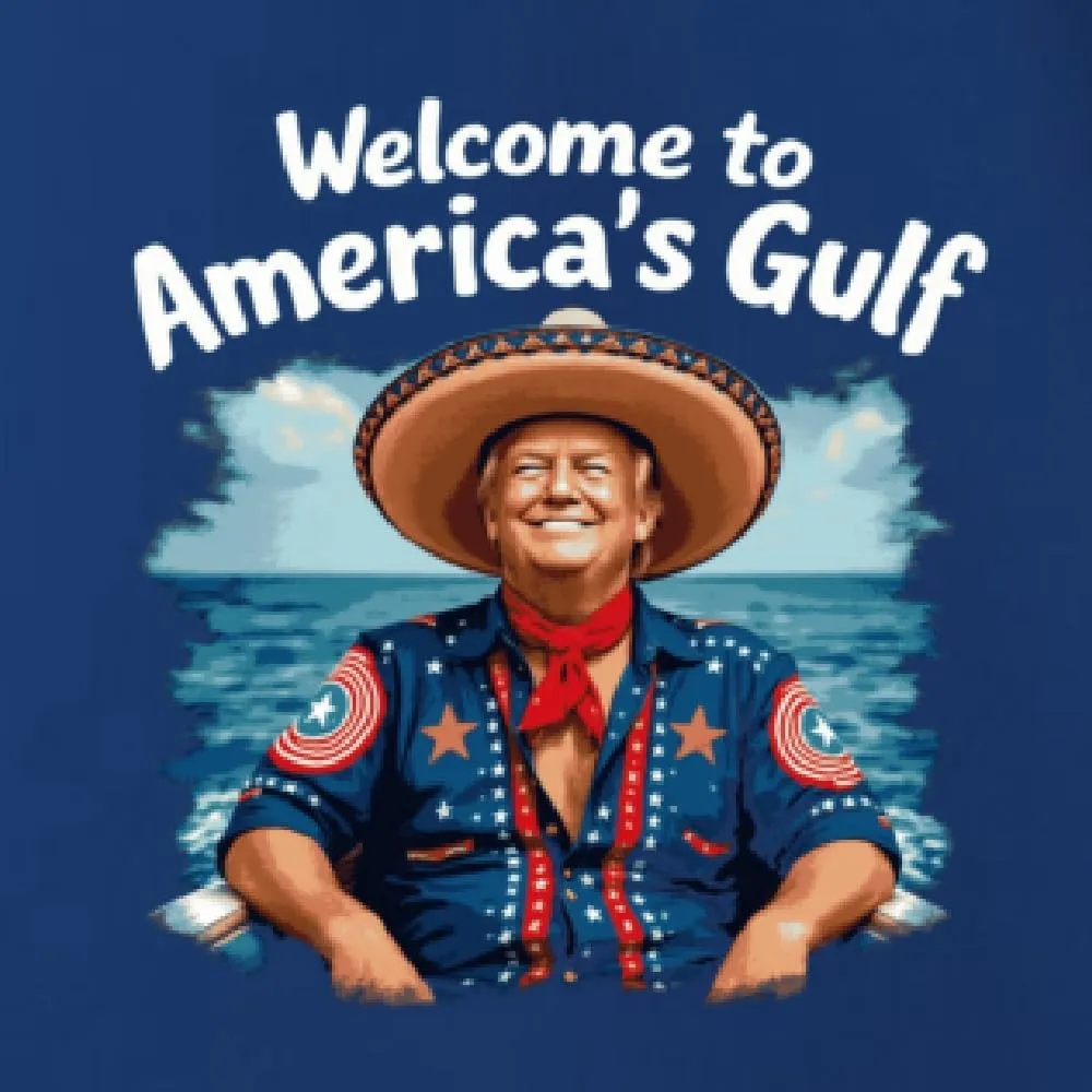 Shark & Hammer Welcome to America's Gulf Funny USA President Mexico Political Adult Hoodie Sweatshirt