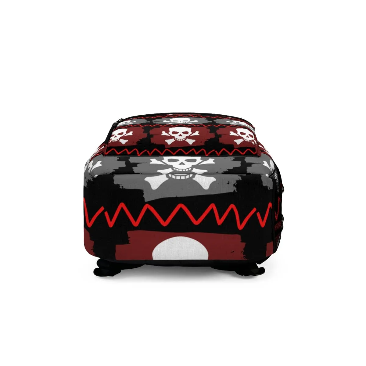 Skull Crossbones Red & Black Backpack