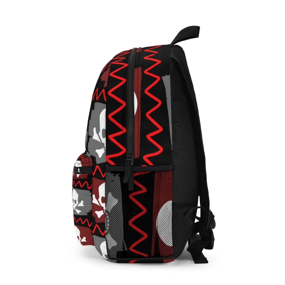 Skull Crossbones Red & Black Backpack