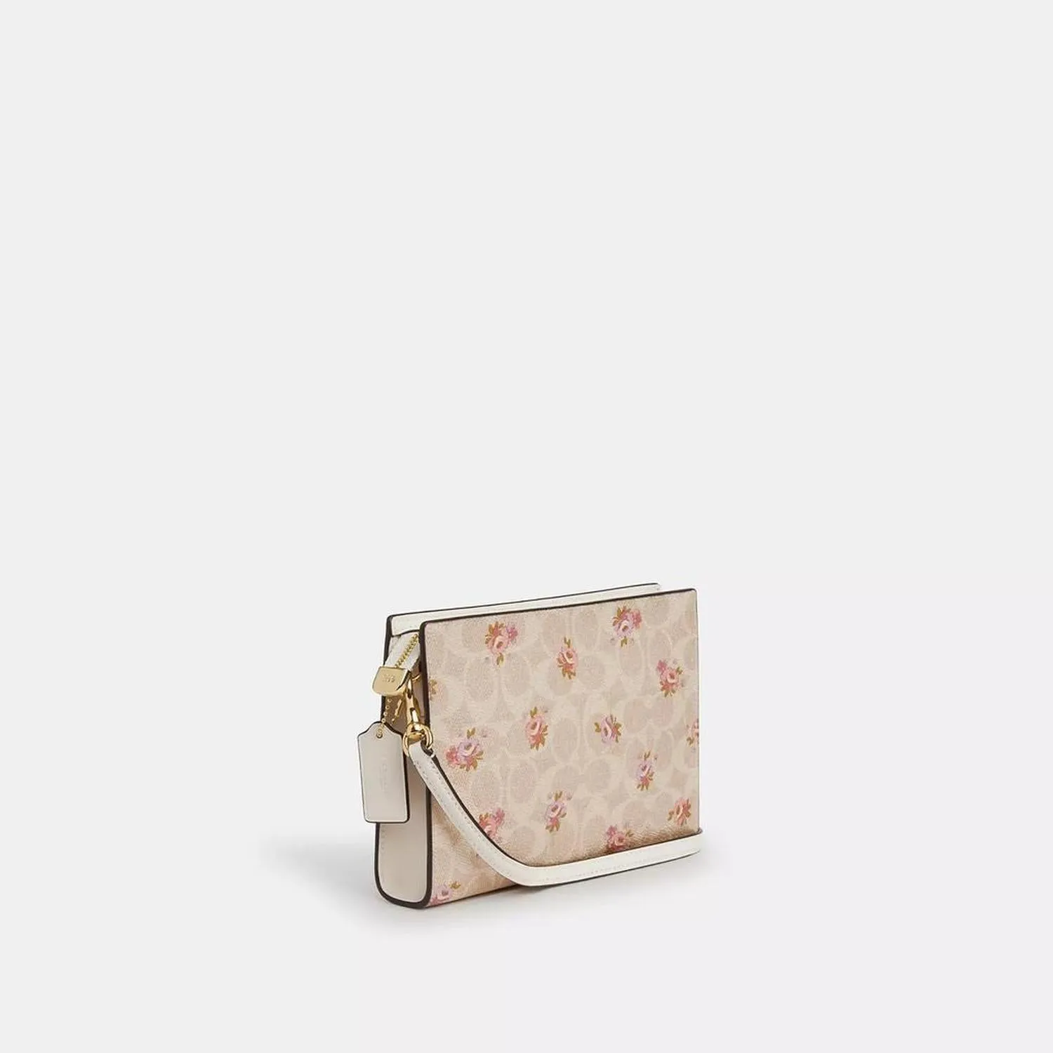 Slim Crossbody Bag In Signature Canvas With Floral Print