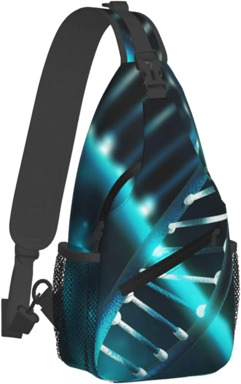 Sling Bag Crossbody Sling Backpack for Men Women Science Gene Strand Cross Chest Bag Travel Hiking Daypack