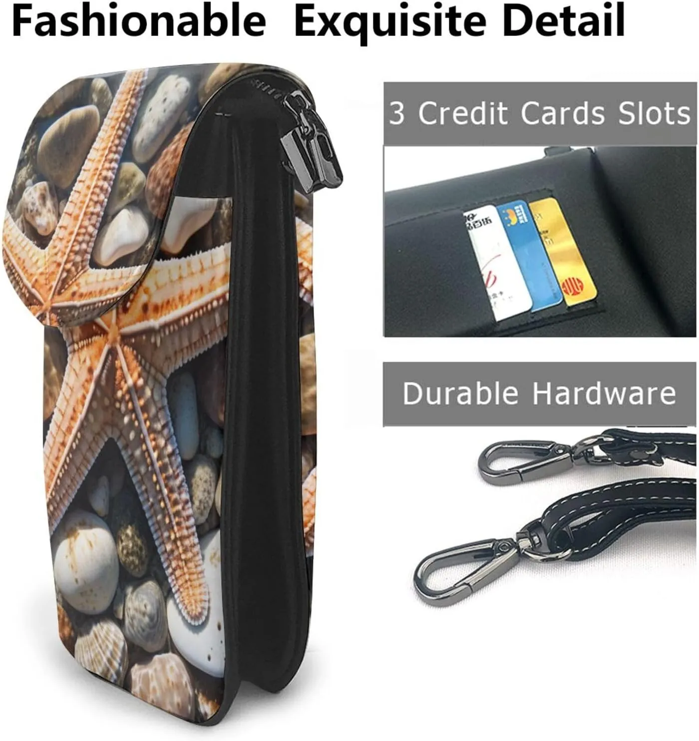 Small Crossbody Bags for Women,Leather Shoulder Bag for Cell Phone Purse with Strap and Hearts shape Printed