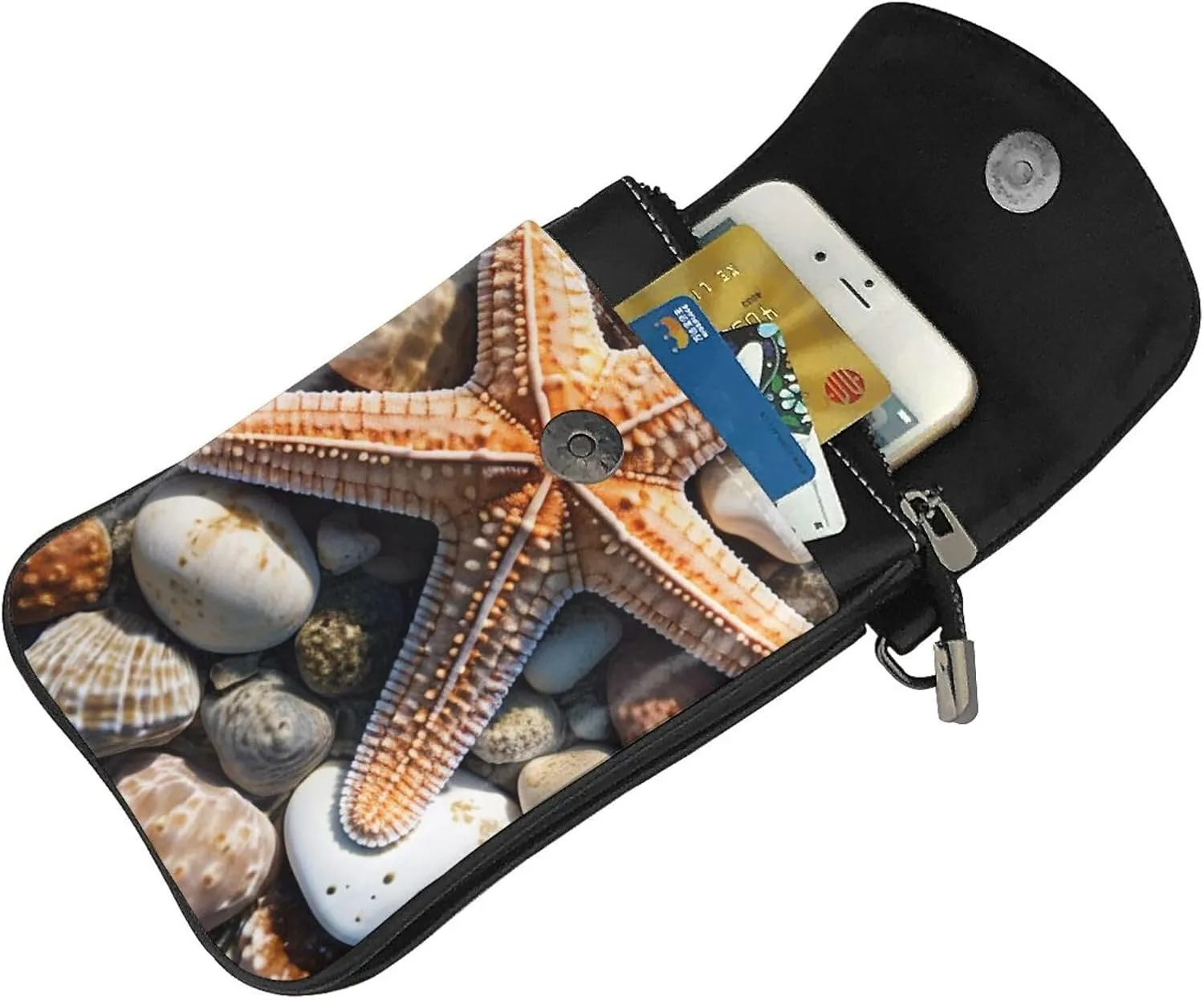 Small Crossbody Bags for Women,Leather Shoulder Bag for Cell Phone Purse with Strap and Hearts shape Printed
