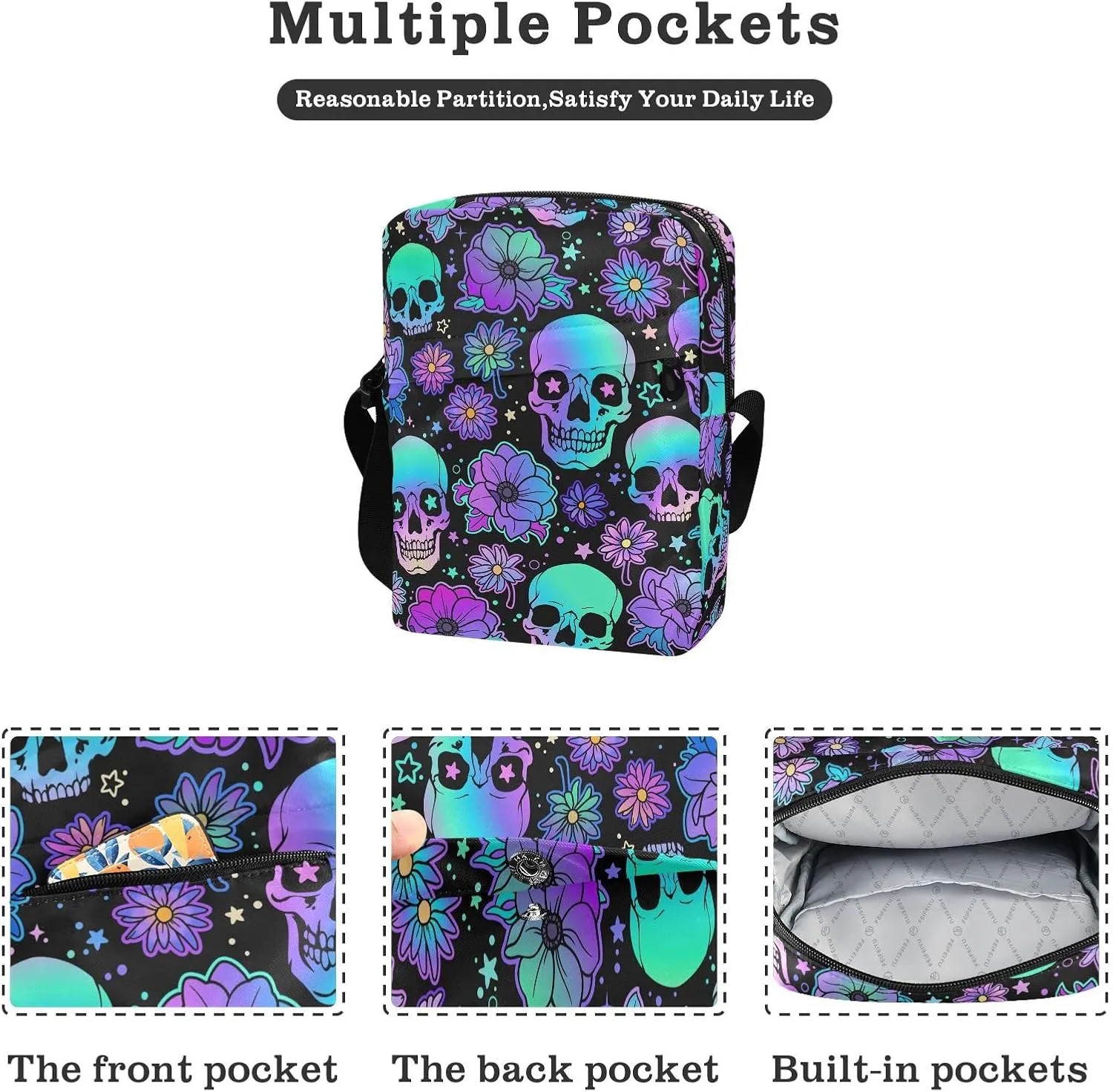 Small Shoulder Messenger Bags Women and Men Mini Adjustable Crossbody Handbag