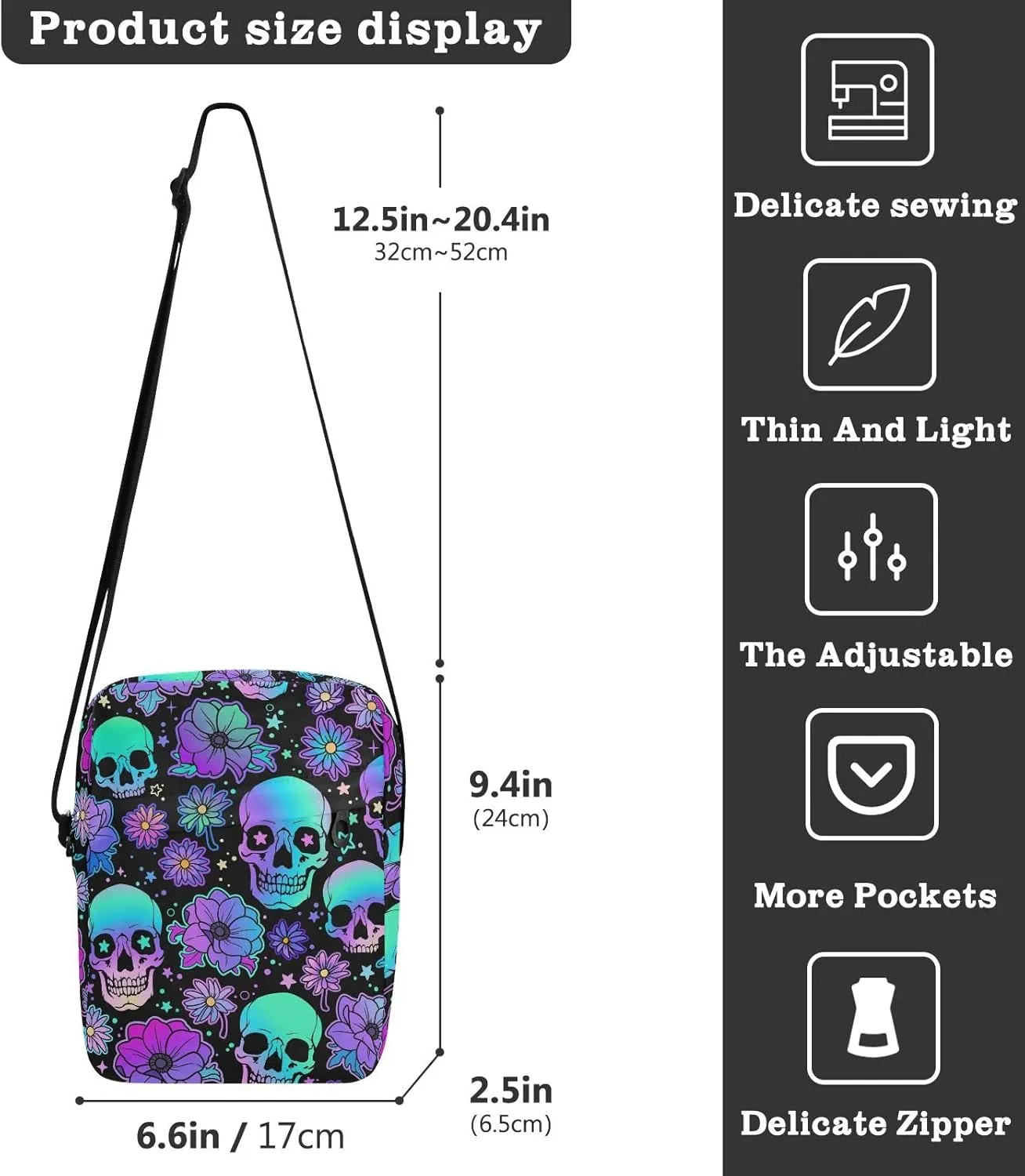Small Shoulder Messenger Bags Women and Men Mini Adjustable Crossbody Handbag