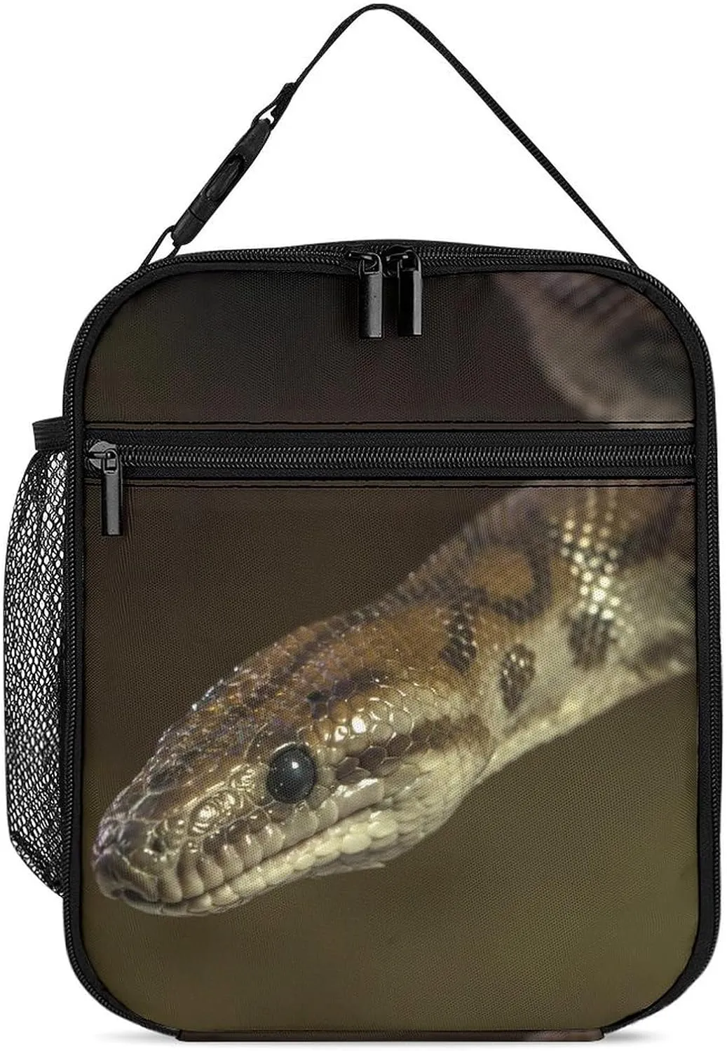 Snake Reptile Insulated Lunch Bag Leakproof Insulated Cooler Bag with Handbags Side Pocket for Adults