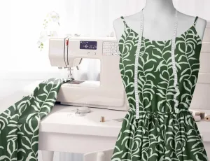 Soimoi Heavyweight Cotton Canvas Fabric Material- 56 Inch Wide, Green- Leaves Print, Ideal for Making Durable Tote Bags, Backpacks, Jackets, Upholstery, Cushions, Outdoor Furniture Covers, 1 Yard