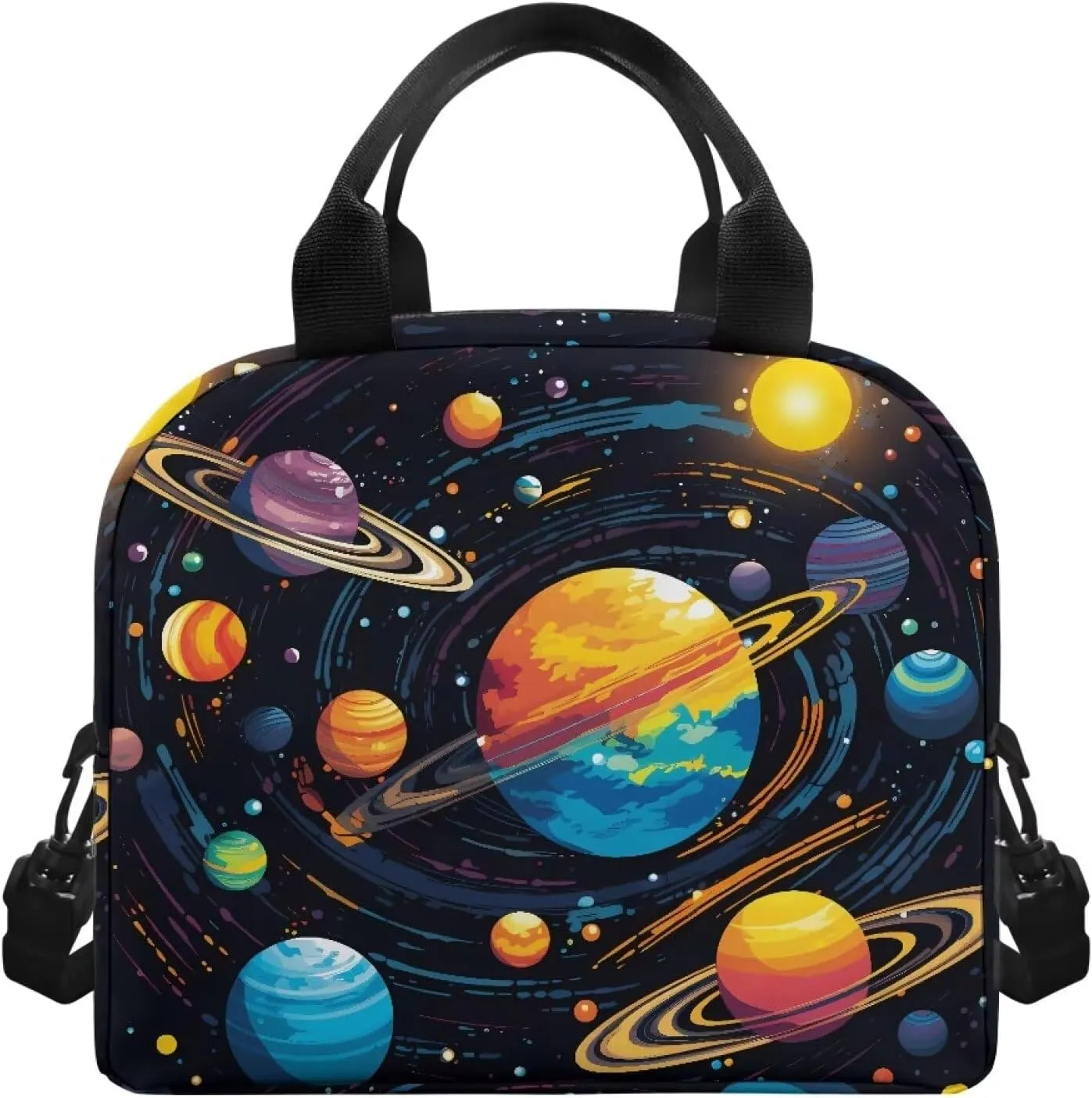 Solar System Planets Lunch Bag for Girls & Boys Space Galaxy Lunch Box Reusable Insulated Lunch Tote Bag Leakproof Cooler Sack Food Handbags Case,Perfect for Back to School Work Travel