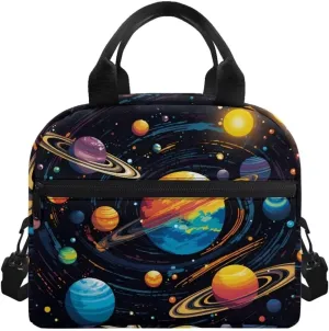 Solar System Planets Lunch Bag for Girls & Boys Space Galaxy Lunch Box Reusable Insulated Lunch Tote Bag Leakproof Cooler Sack Food Handbags Case,Perfect for Back to School Work Travel