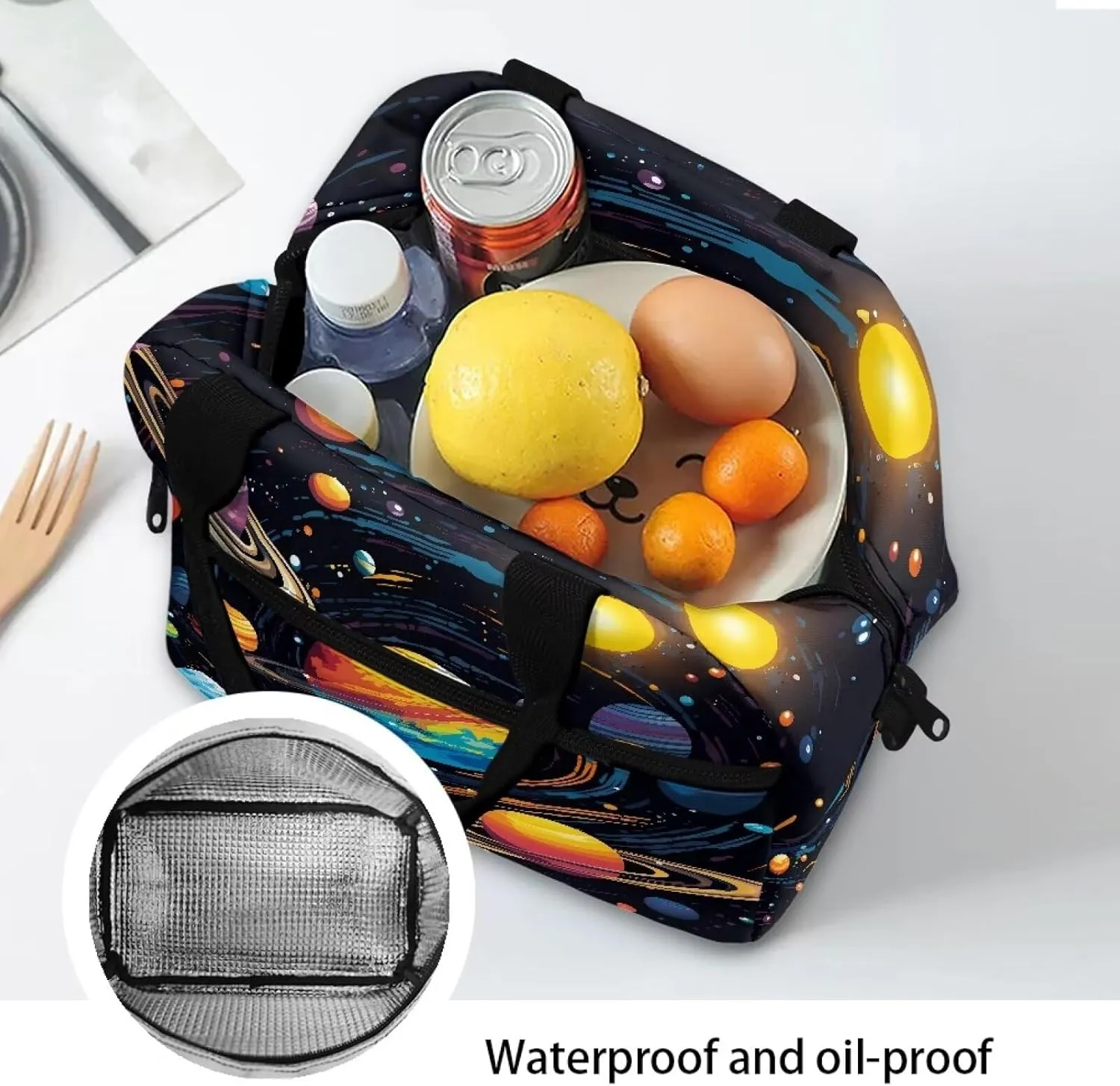 Solar System Planets Lunch Bag for Girls & Boys Space Galaxy Lunch Box Reusable Insulated Lunch Tote Bag Leakproof Cooler Sack Food Handbags Case,Perfect for Back to School Work Travel