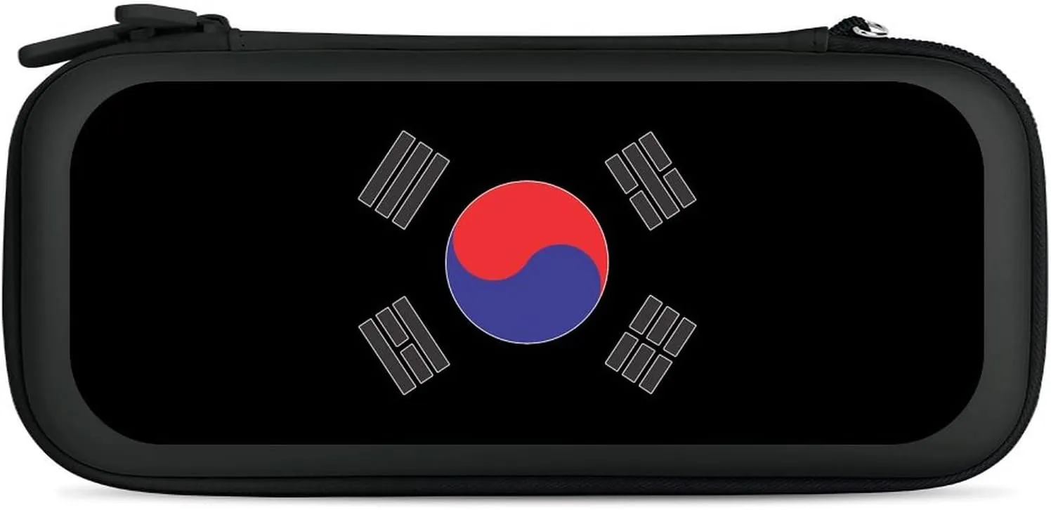 South Korea Korean Logo Compatible with Switch Carrying Case Hard Travel Game Bag Pouch with 15 Games Accessories