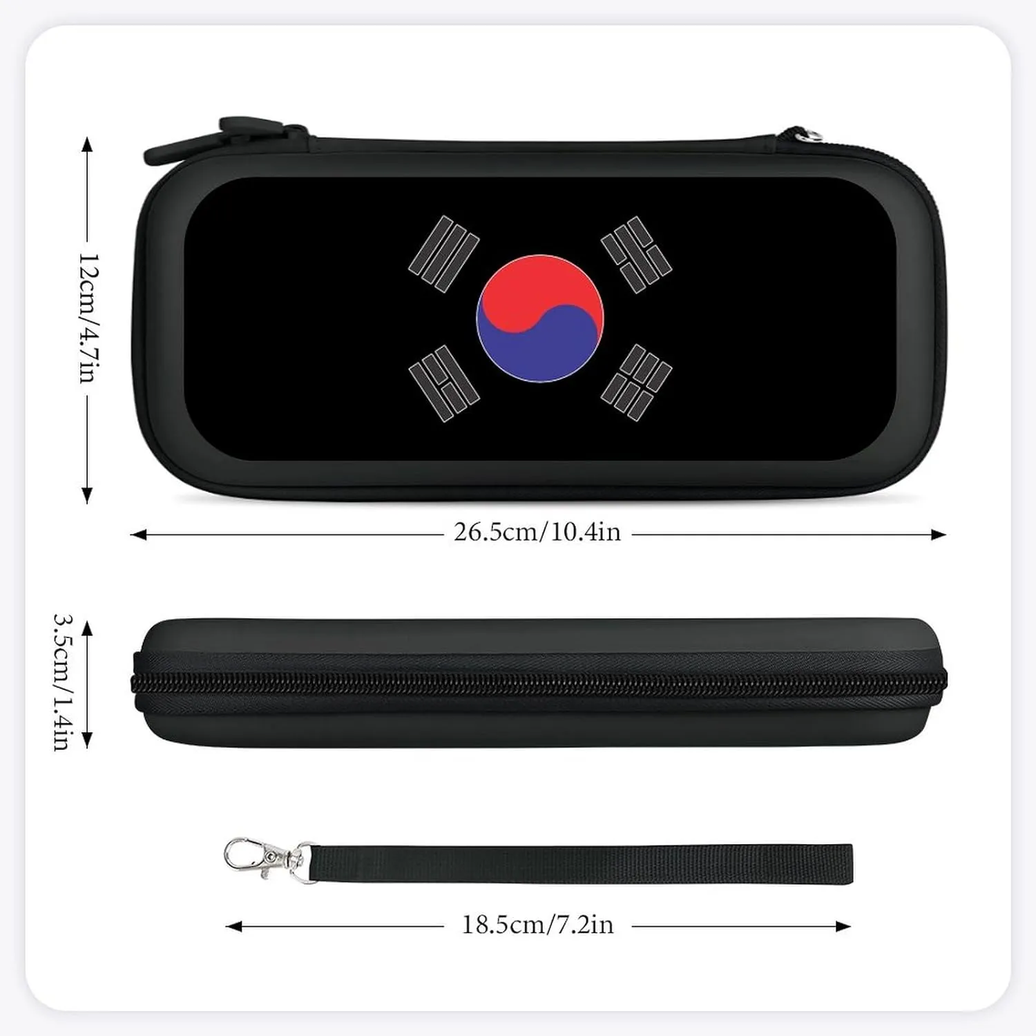 South Korea Korean Logo Compatible with Switch Carrying Case Hard Travel Game Bag Pouch with 15 Games Accessories