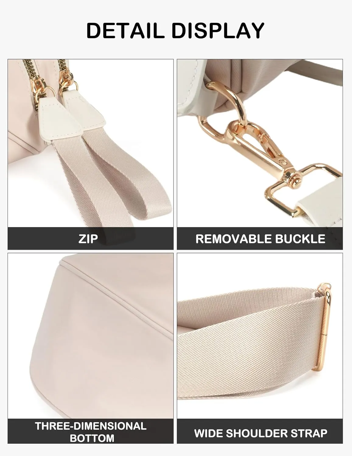 Spacious Nylon Crossbody Bag Bum Bag Handbags Wallets Purses Trendy Shoulder Bag for Women