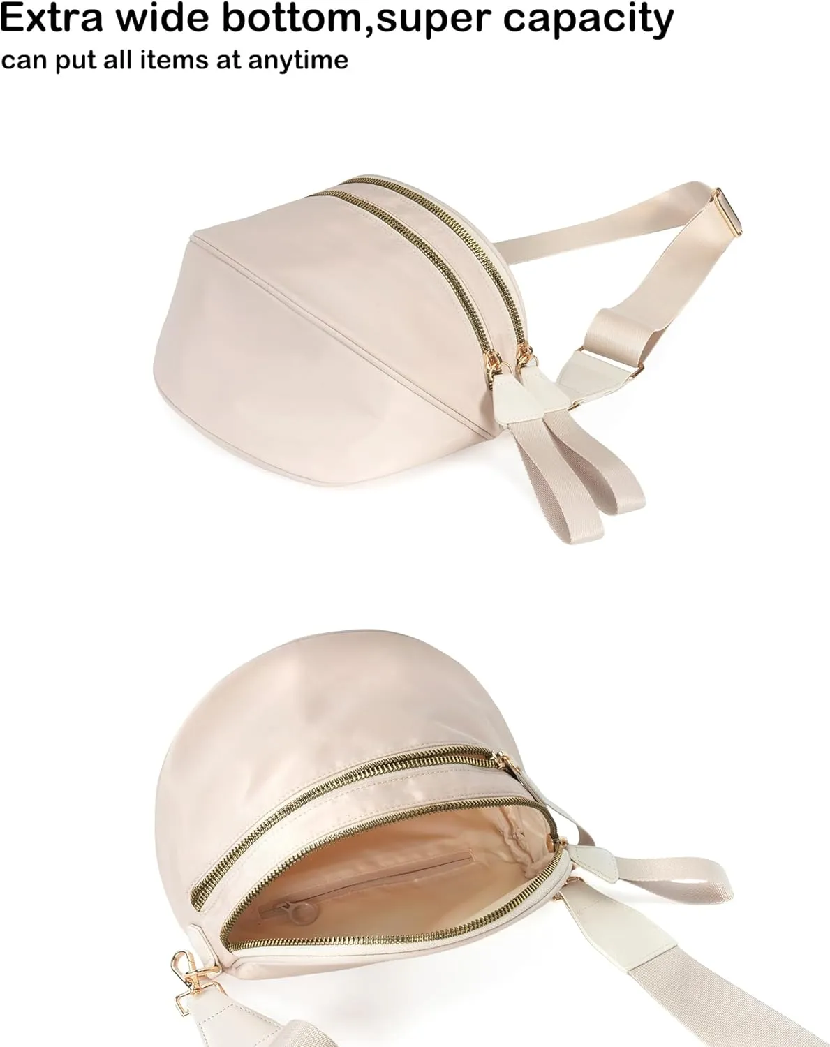 Spacious Nylon Crossbody Bag Bum Bag Handbags Wallets Purses Trendy Shoulder Bag for Women