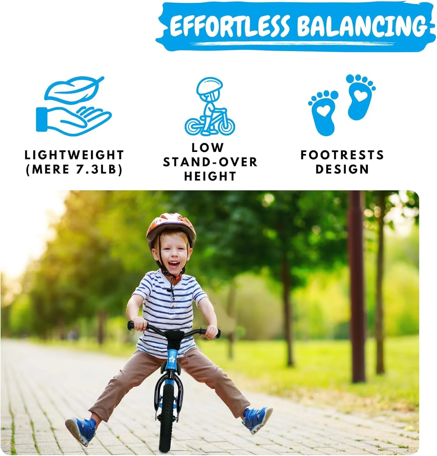Sports Balance Bike for Toddlers 2-4, Air Tires, No Pedals Toddler Bicycle, Push Bike, Outdoor Toy for Childrens Girls Boys