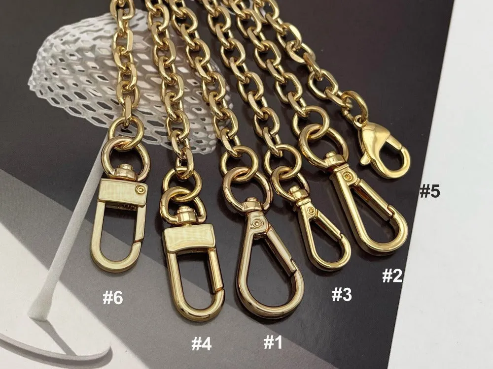 Stainless Steel Gold Bag Chain Strap Wallet Chain - Diamond Cut Handbag Straps