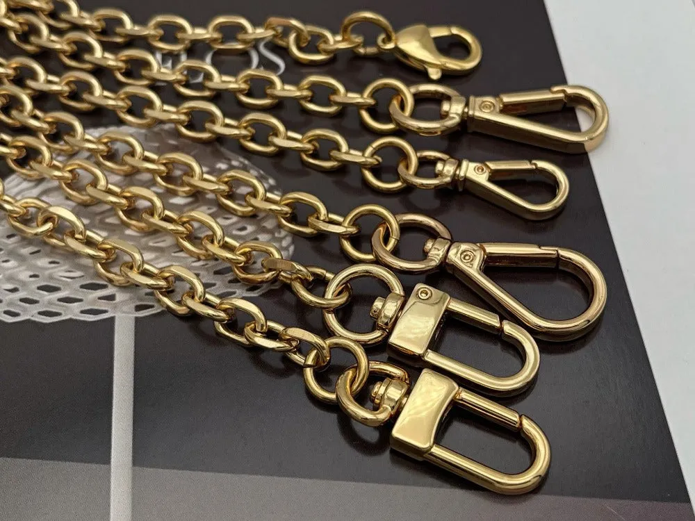Stainless Steel Gold Bag Chain Strap Wallet Chain - Diamond Cut Handbag Straps