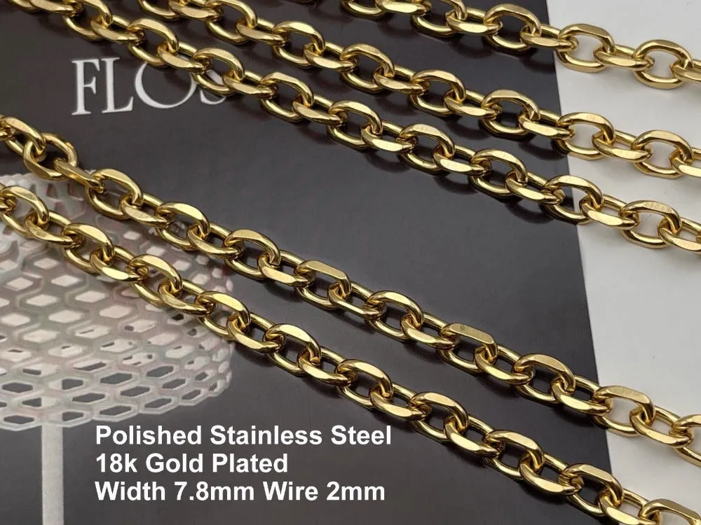 Stainless Steel Gold Bag Chain Strap Wallet Chain - Diamond Cut Handbag Straps