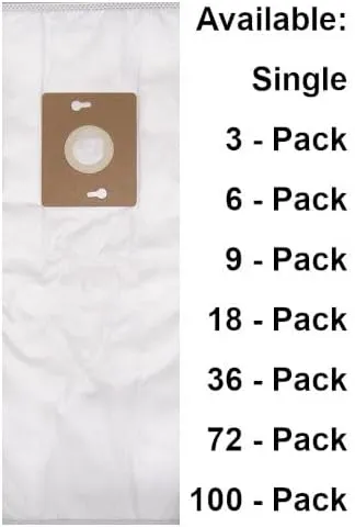 Standard HEPA Vacuum Bags for use with Riccar and Simplicity Type F Upright Vacuum Cleaners (18-Pack)