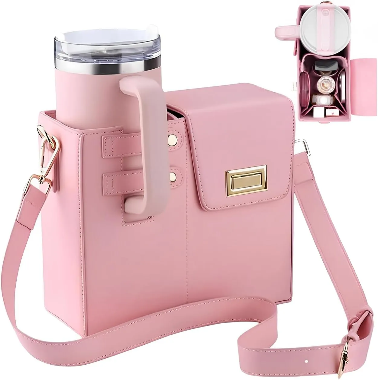 Stanley Cup Purse Crossbody Bag with Sports Outdoor Portable Crossbody Water Cup Storage Bag Water Bottle Holder for Stanley